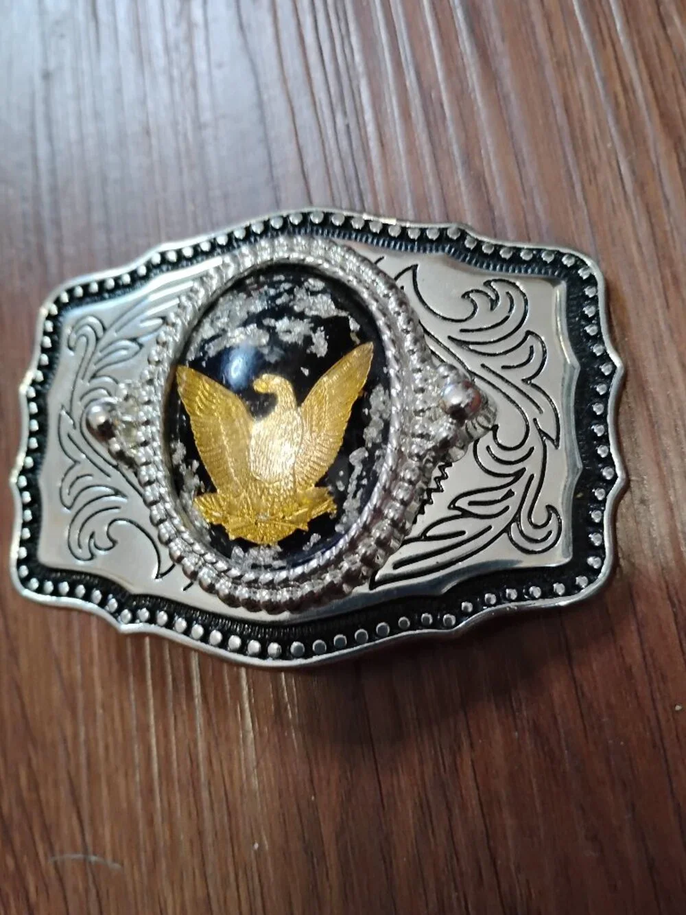 AndWest Oval Gold Eagle Belt Buckle